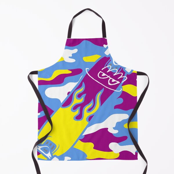 Item preview, Smirk Purple Camouflage Flame Skateboard designed and sold by efoze.