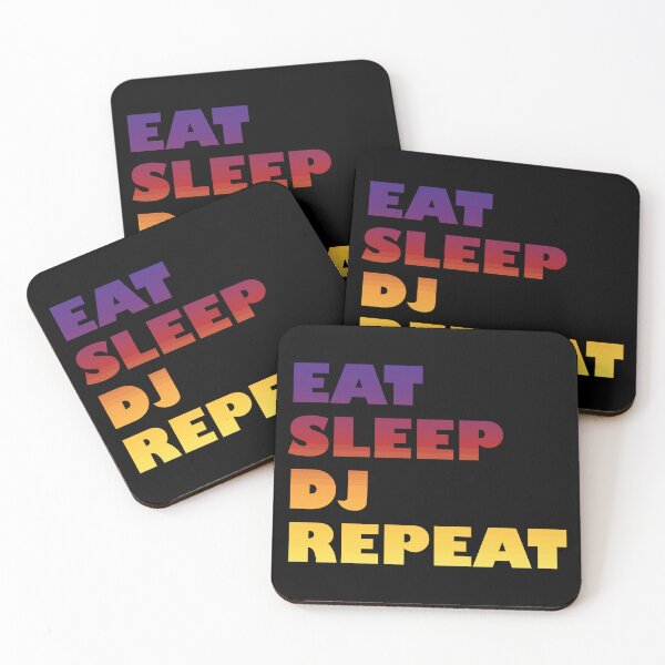 Item preview, Eat Sleep DJ Repeat, funny text design, music, gift for dj, disc jockey designed and sold by wondertree.