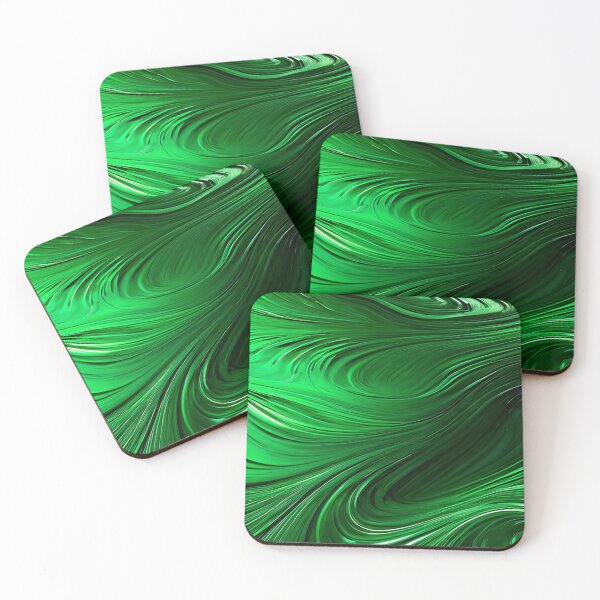 Item preview, Enchanting Emeralds: A Mesmerizing Digital Artwork of Green Wavy Patterns designed and sold by TrippyTextiles.