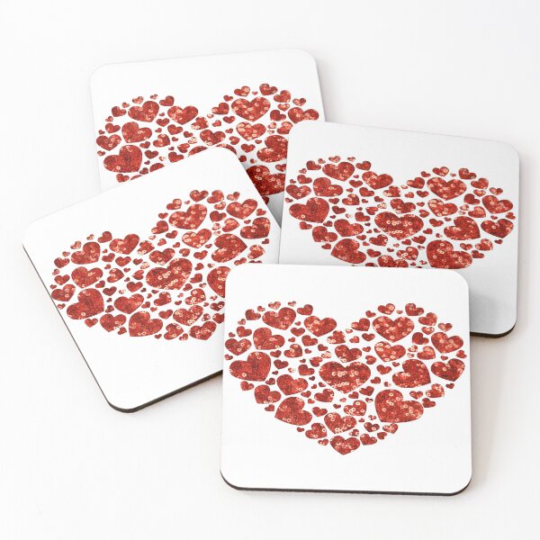 Item preview, glitter print red valentines day heart designed and sold by Gossip Rag.