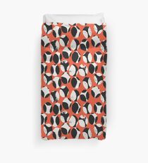BEETLES AND STONES, orange, black, cream Duvet Cover