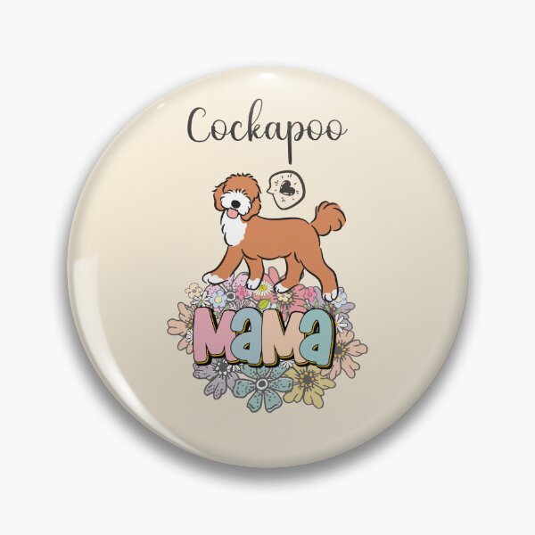 Item preview,  Red and White Cockapoo Mama  2 - beige designed and sold by Lulupainting.