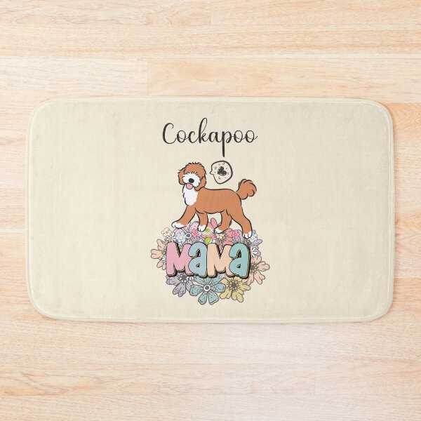 Item preview,  Red and White Cockapoo Mama  2 - beige designed and sold by Lulupainting.