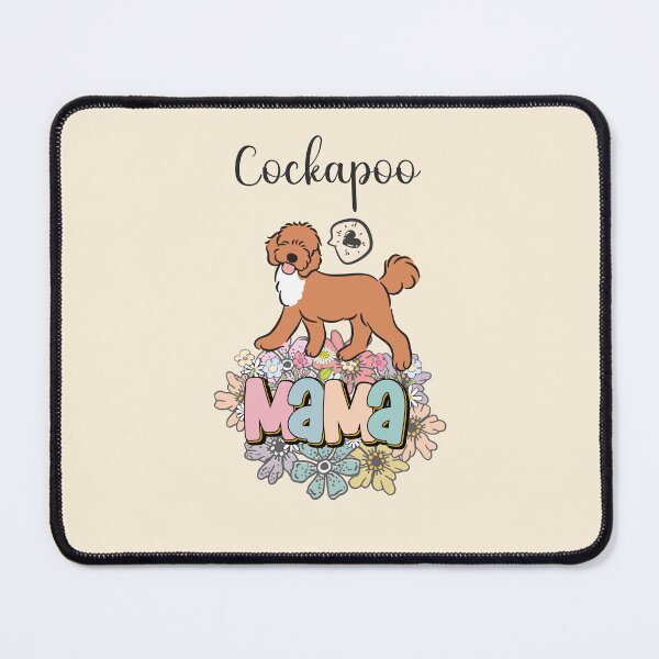 Item preview, Red and White Cockapoo Mama 3 - beige designed and sold by Lulupainting.
