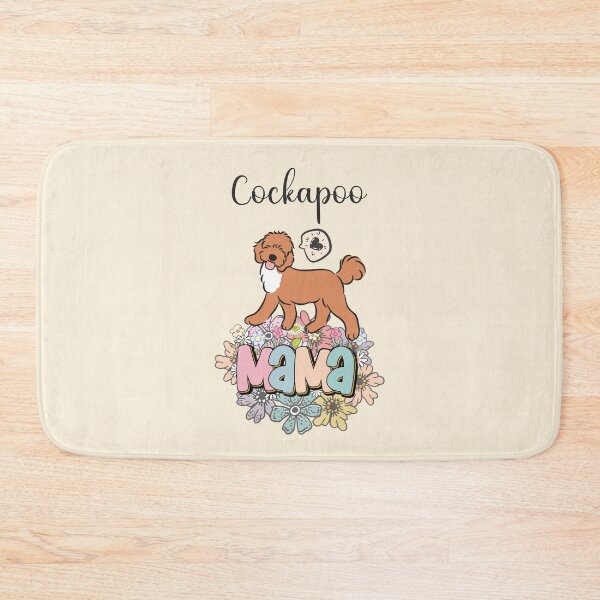 Item preview, Red and White Cockapoo Mama 3 - beige designed and sold by Lulupainting.
