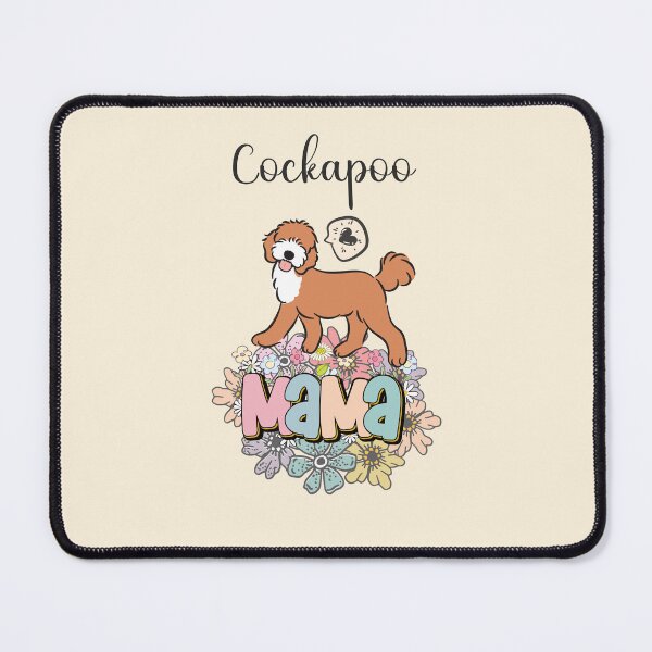 Item preview, Red and White Cockapoo Mama 4 - beige designed and sold by Lulupainting.