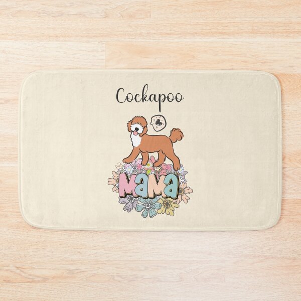 Item preview, Red and White Cockapoo Mama 4 - beige designed and sold by Lulupainting.