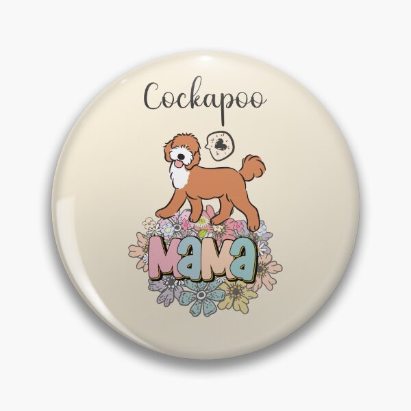 Item preview, Red and White Cockapoo Mama 4 - beige designed and sold by Lulupainting.