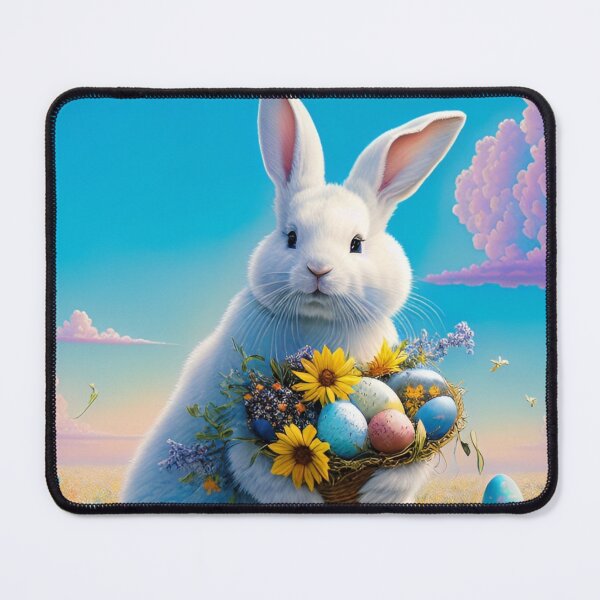 Item preview, Colorful Festive Easter Eggs Easter Bunny Spring Flowers Version 61 designed and sold by DreamingAwake1.