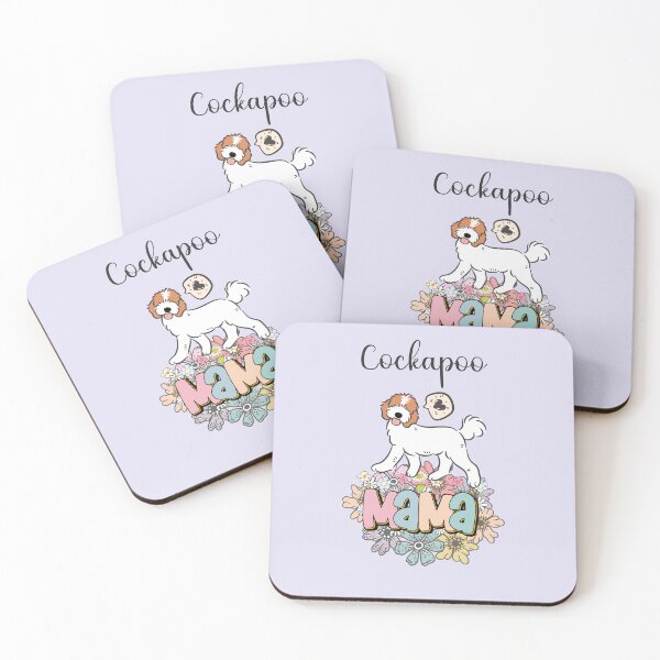 Item preview, Red and White Cockapoo Mama  6 - lilac designed and sold by Lulupainting.