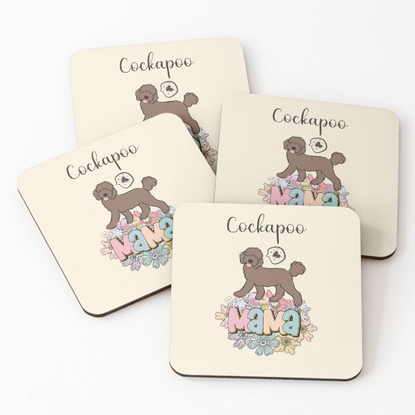 Item preview, Chocolate Brown Cockapoo Mama - beige designed and sold by Lulupainting.