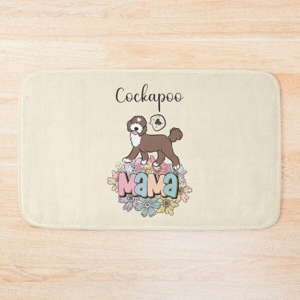 Item preview, White and Chocolate Brown Cockapoo Mama 1 - beige designed and sold by Lulupainting.