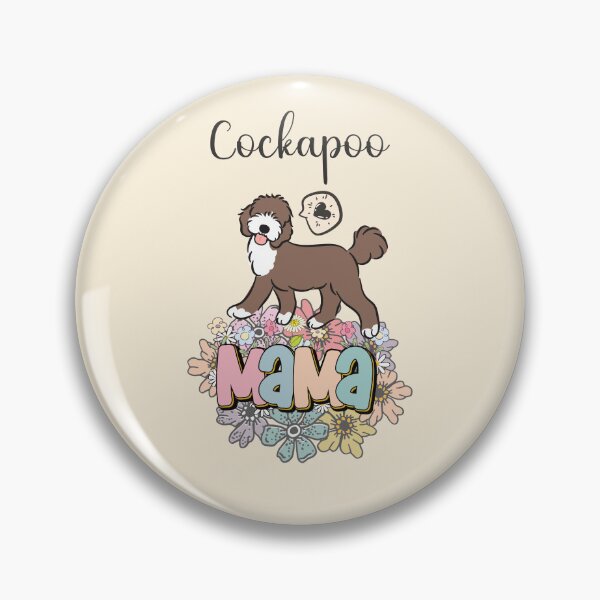 Item preview, White and Chocolate Brown Cockapoo Mama 2 - beige designed and sold by Lulupainting.