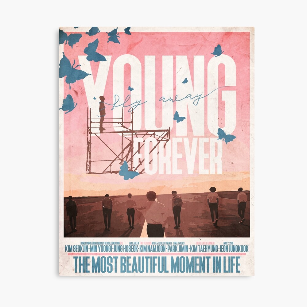 Bts The Most Beautiful Moment In Life Young Forever Art Board Print By Seokjitters Redbubble