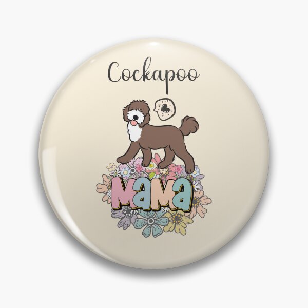 Item preview, White and Chocolate Brown Cockapoo Mama 3 - beige designed and sold by Lulupainting.