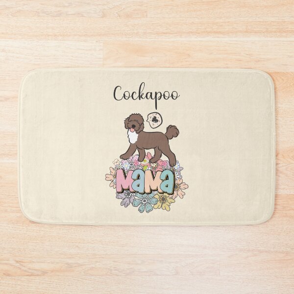Item preview, White and Chocolate Brown Cockapoo Mama 4 - beige designed and sold by Lulupainting.