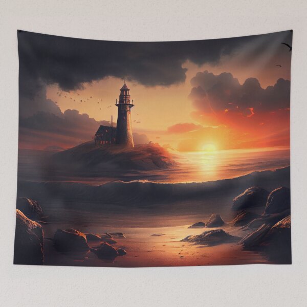 Item preview, Lighthouse at Sunset designed and sold by Apricoth311.