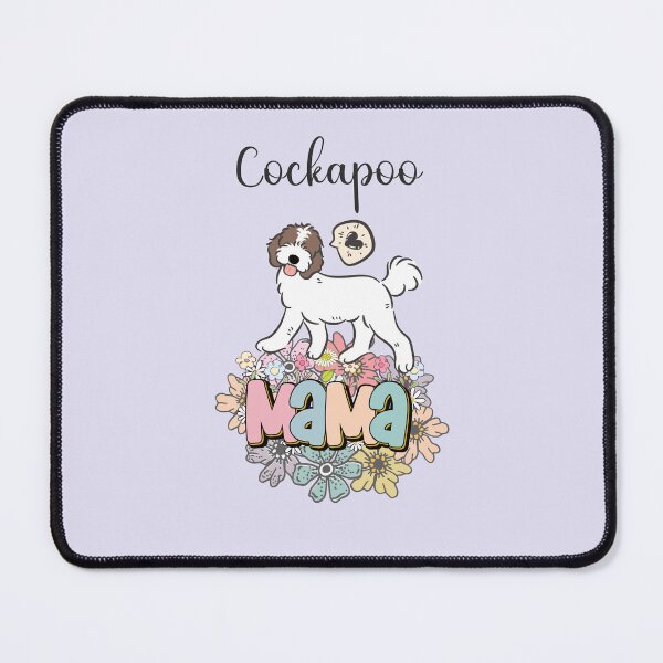 Item preview, White and Chocolate Brown Cockapoo Mama 5 - lilac designed and sold by Lulupainting.