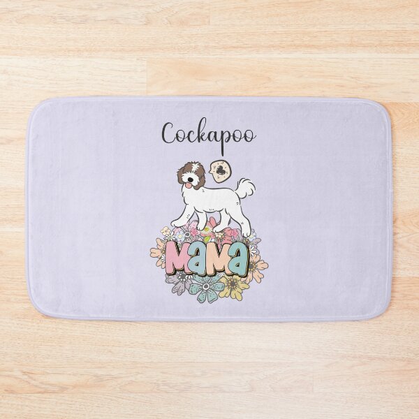 Item preview, White and Chocolate Brown Cockapoo Mama 5 - lilac designed and sold by Lulupainting.