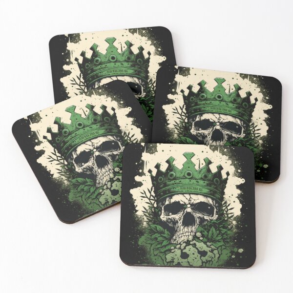 Item preview, skull, king, green, halloween, crown, skeleton, skulls, bones, gold, green skull, death, skull crown, goth, black, blue designed and sold by Atlantee.