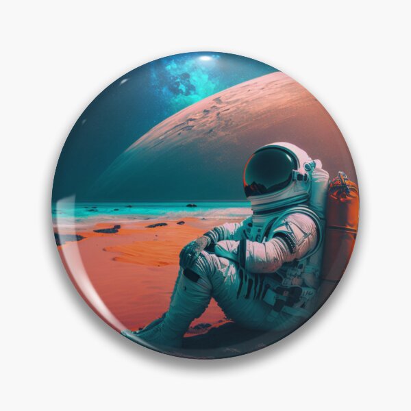 Aperçu de l'œuvre Stranded in Color : l'évasion animée de l'astronaute sur la plage créée et vendue par Monge Studio.