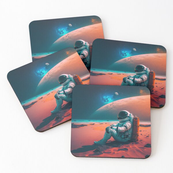 Item preview, Stranded in Color: Astronaut's Vibrant Beach Escape designed and sold by marcomonge84.