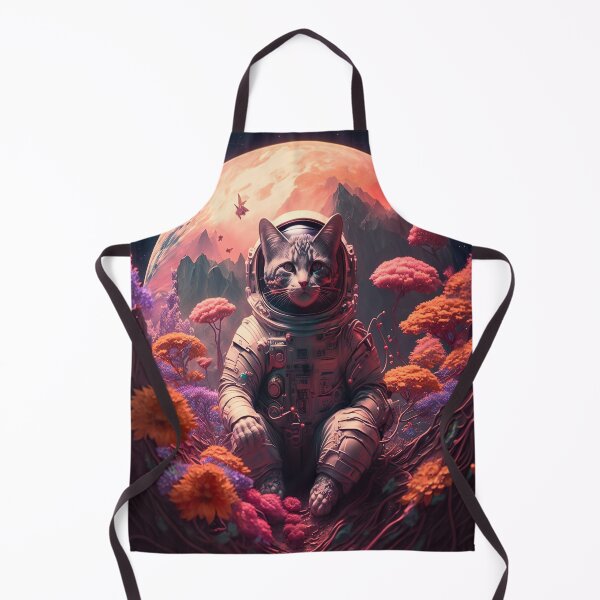 Item preview, floral Astro space cat designed and sold by MANGA Crusade.