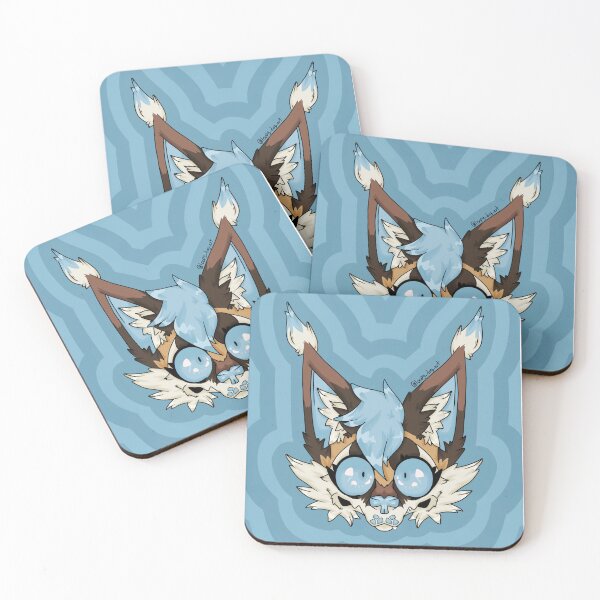 Blue Fennec Fox Coasters (Set of 4)