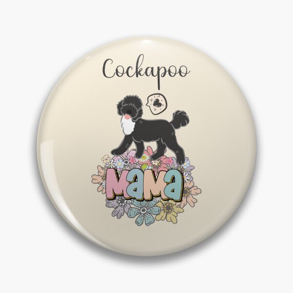 Item preview, White and Black Cockapoo Mama 1 - beige designed and sold by Lulupainting.