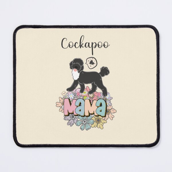 Item preview, White and Black Cockapoo Mama 1 - beige designed and sold by Lulupainting.
