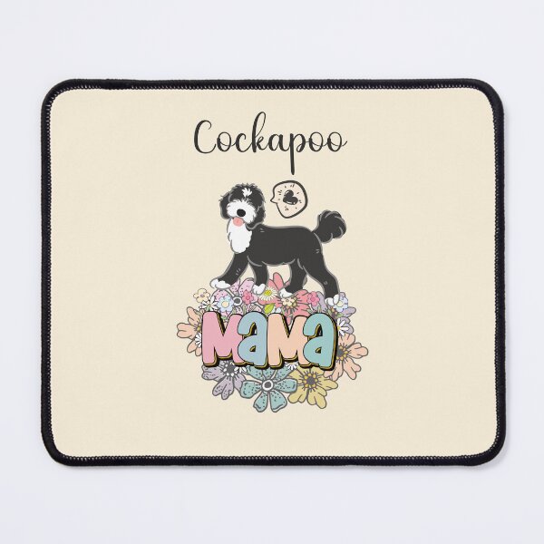 Item preview, White and Black Cockapoo Mama 4 - beige designed and sold by Lulupainting.