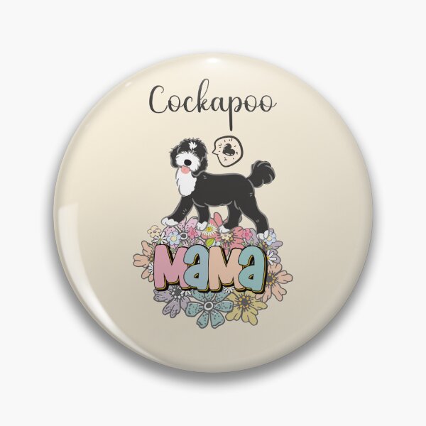 Item preview, White and Black Cockapoo Mama 4 - beige designed and sold by Lulupainting.