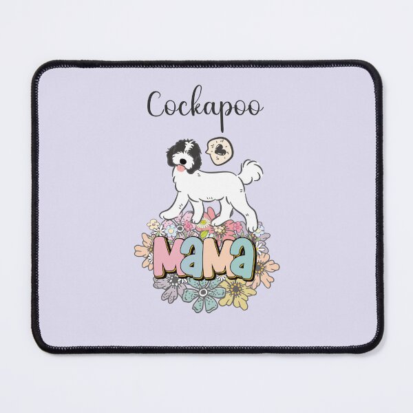 Item preview, White and Black Cockapoo Mama 5 - lilac designed and sold by Lulupainting.