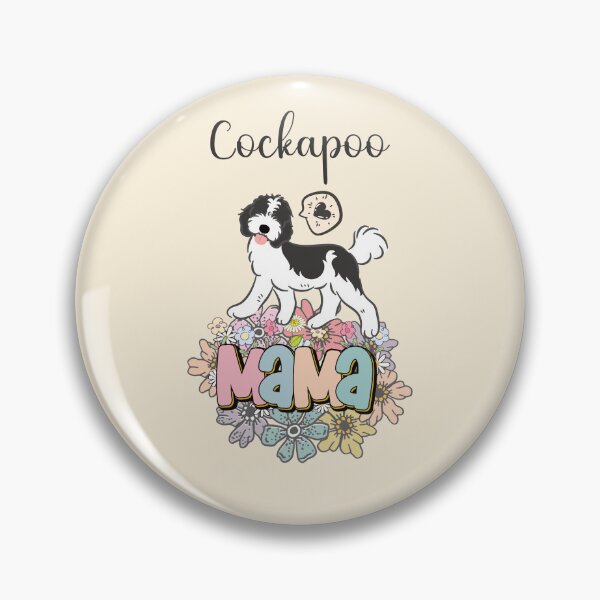 Item preview, White and Black Cockapoo Mama 6 - beige designed and sold by Lulupainting.