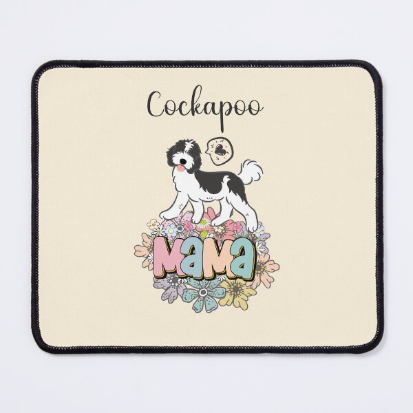 Item preview, White and Black Cockapoo Mama 6 - beige designed and sold by Lulupainting.