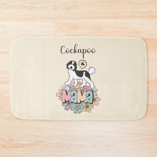 Item preview, White and Black Cockapoo Mama 6 - beige designed and sold by Lulupainting.
