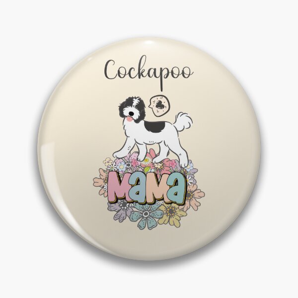 Item preview, White and Black Cockapoo Mama 7 - beige designed and sold by Lulupainting.