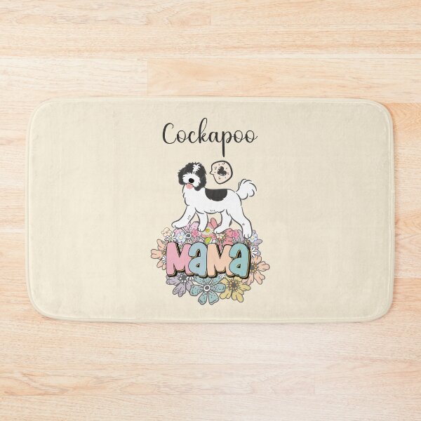Item preview, White and Black Cockapoo Mama 7 - beige designed and sold by Lulupainting.