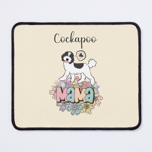 Item preview, White and Black Cockapoo Mama 7 - beige designed and sold by Lulupainting.