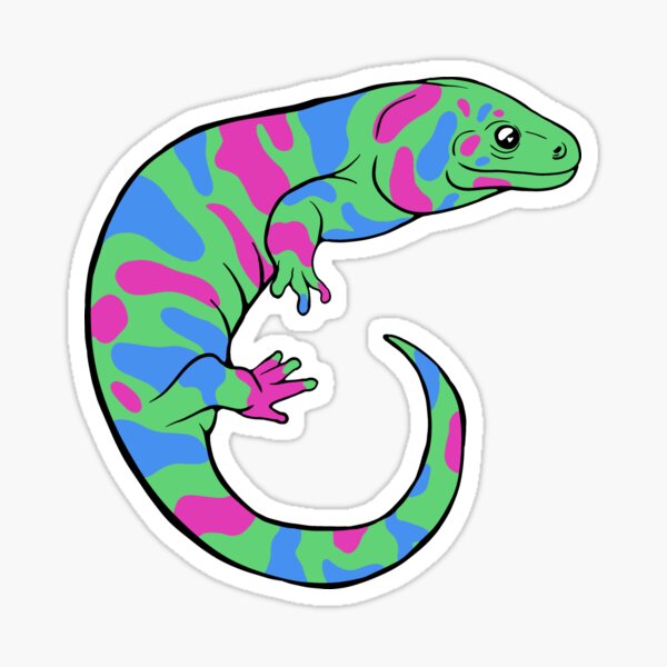 Item preview, Polysexual Pride Flag Salamander designed and sold by Kayleigh Anderson.