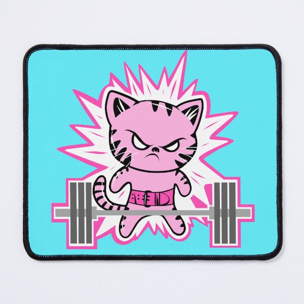 Item preview, fitness girl, barbell girl, girls who lift, barbell kitty designed and sold by Tim Addison.