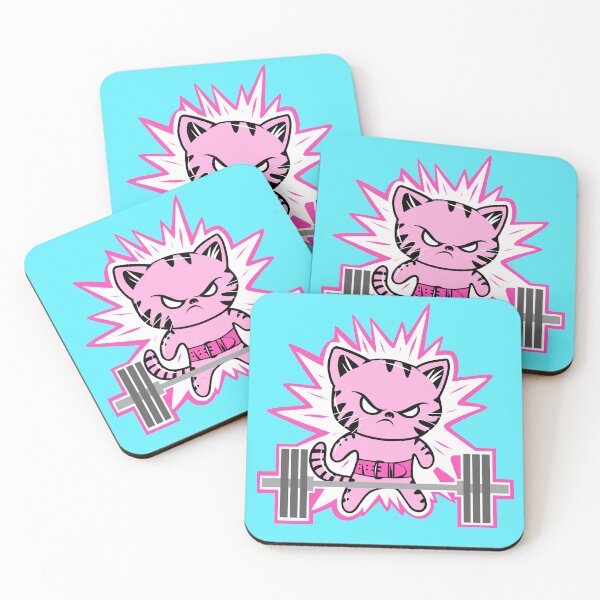 Item preview, fitness girl, barbell girl, girls who lift, barbell kitty designed and sold by Tim Addison.
