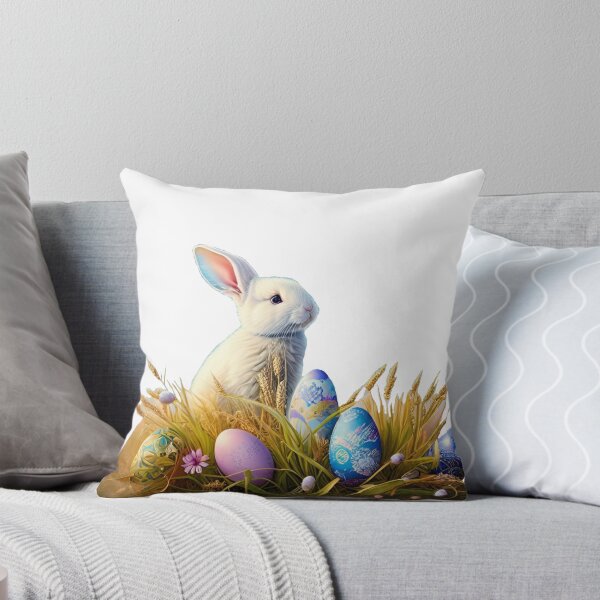 Item preview, Colorful Festive Easter Eggs Easter Bunny Spring Flowers Version 63 designed and sold by DreamingAwake1.