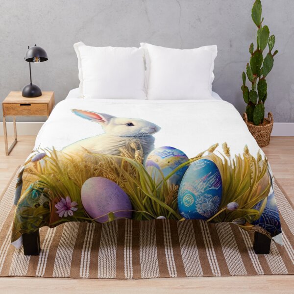 Item preview, Colorful Festive Easter Eggs Easter Bunny Spring Flowers Version 63 designed and sold by DreamingAwake1.