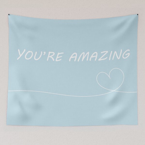 Item preview, Cute "You're amazing" Blue Aesthetic designed and sold by GoodJobLola.