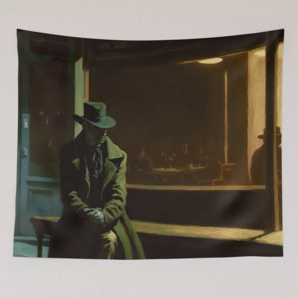 Item preview, Lawman outside the saloon, vintage art designed and sold by Lonesomefolk.