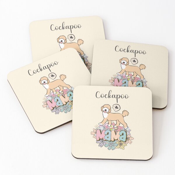 Item preview, White and Apricot Cream Golden Cockapoo Mama 2 - beige designed and sold by Lulupainting.