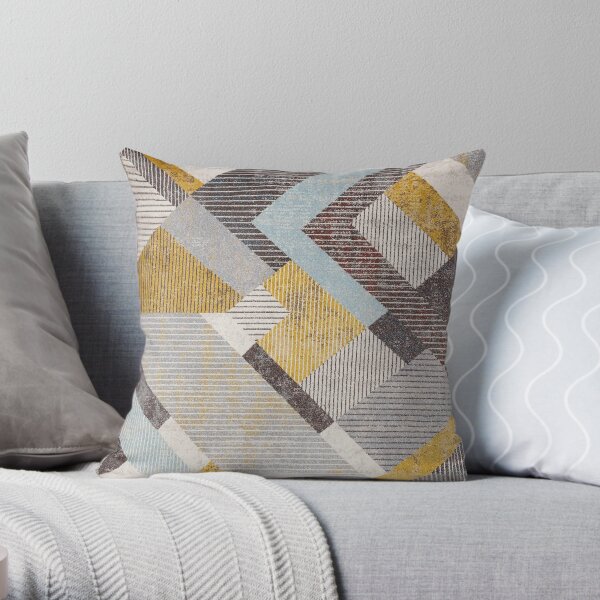 Geometric Modern Moroccan Fabric Style Throw Pillow