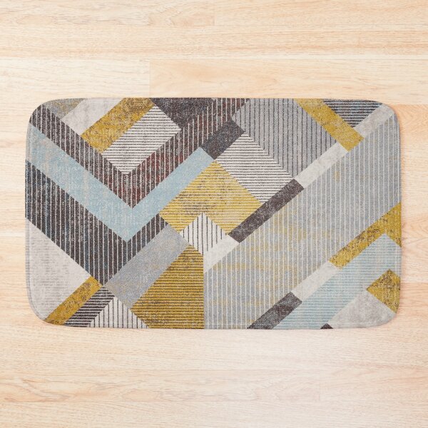Geometric Modern Moroccan Fabric Style Bath Mat