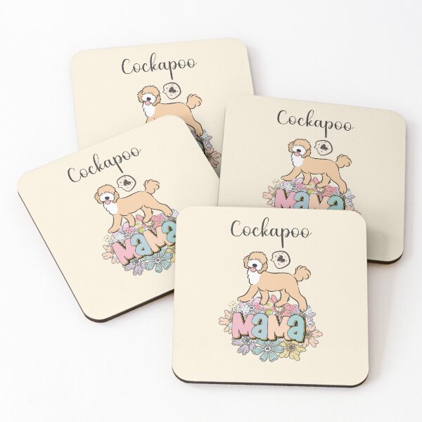 Item preview, White and Apricot Cream Golden Cockapoo Mama 3 - beige designed and sold by Lulupainting.